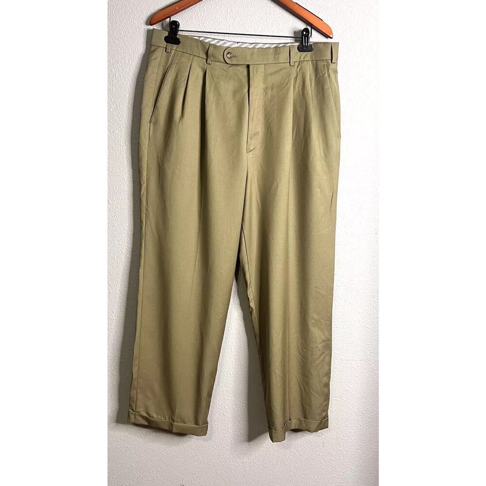 Hiltl Pants Mens 38/29 Fritz Dress Soft Cotton Trouser Wool Straight Chino **